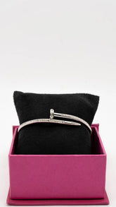 Dazzle Silver Nail Cuff Bangle